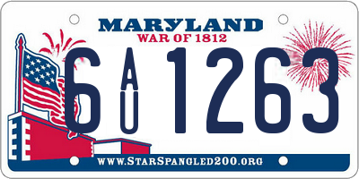MD license plate 6AU1263