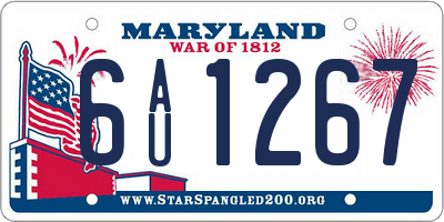 MD license plate 6AU1267
