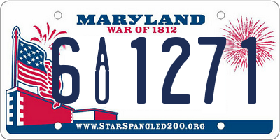 MD license plate 6AU1271