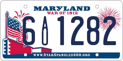 MD license plate 6AU1282