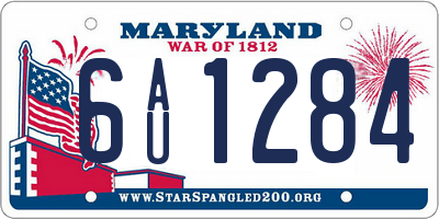 MD license plate 6AU1284