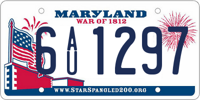 MD license plate 6AU1297