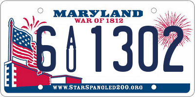 MD license plate 6AU1302