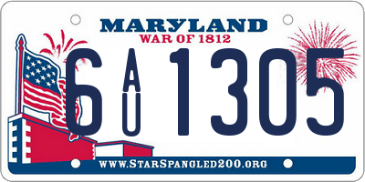 MD license plate 6AU1305