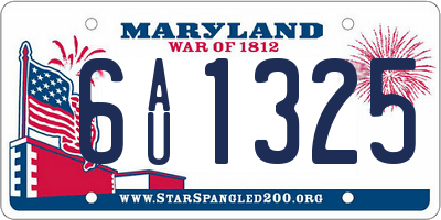 MD license plate 6AU1325