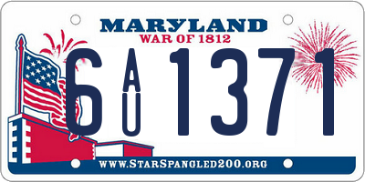 MD license plate 6AU1371