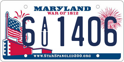 MD license plate 6AU1406