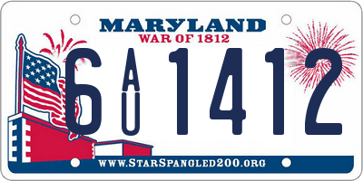 MD license plate 6AU1412