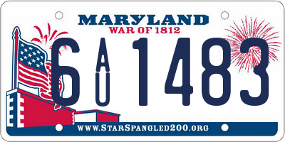 MD license plate 6AU1483