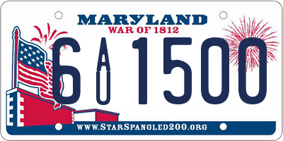 MD license plate 6AU1500