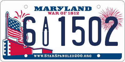 MD license plate 6AU1502