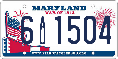 MD license plate 6AU1504