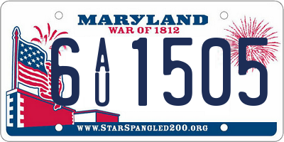 MD license plate 6AU1505