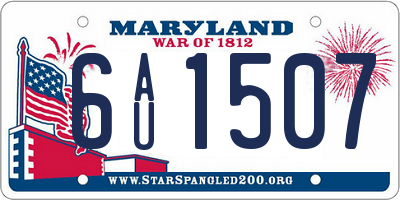 MD license plate 6AU1507