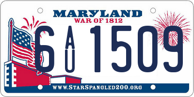 MD license plate 6AU1509