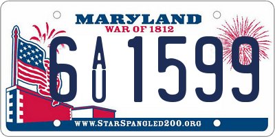 MD license plate 6AU1599