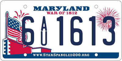 MD license plate 6AU1613
