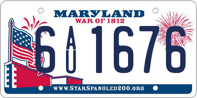 MD license plate 6AU1676