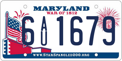 MD license plate 6AU1679