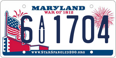 MD license plate 6AU1704
