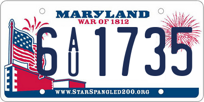 MD license plate 6AU1735