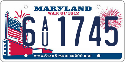 MD license plate 6AU1745