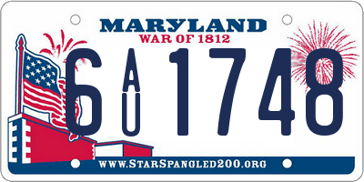 MD license plate 6AU1748