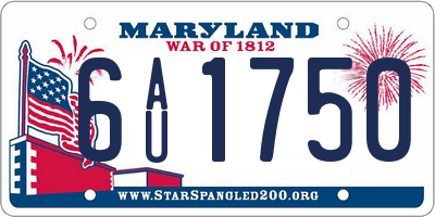 MD license plate 6AU1750
