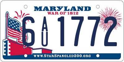 MD license plate 6AU1772