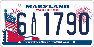 MD license plate 6AU1790