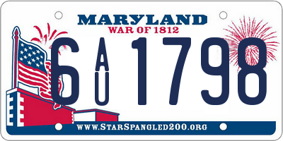 MD license plate 6AU1798