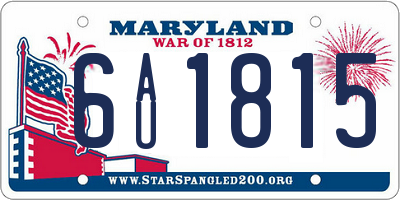 MD license plate 6AU1815