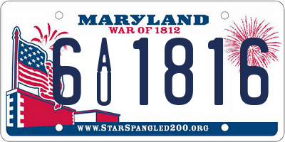 MD license plate 6AU1816
