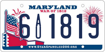 MD license plate 6AU1819
