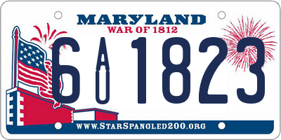MD license plate 6AU1823