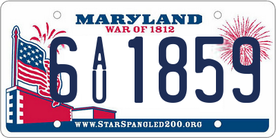 MD license plate 6AU1859