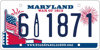 MD license plate 6AU1871