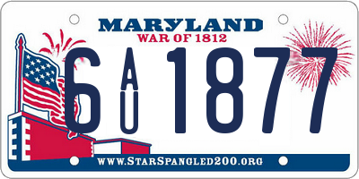 MD license plate 6AU1877