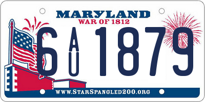 MD license plate 6AU1879