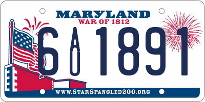 MD license plate 6AU1891