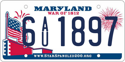 MD license plate 6AU1897