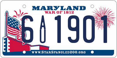 MD license plate 6AU1901