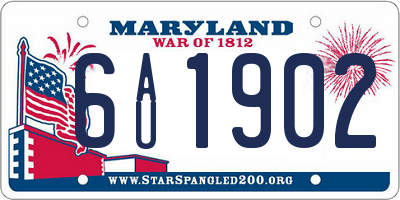 MD license plate 6AU1902