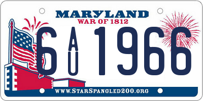 MD license plate 6AU1966