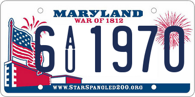 MD license plate 6AU1970
