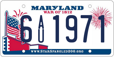 MD license plate 6AU1971