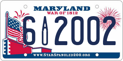 MD license plate 6AU2002