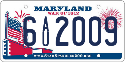 MD license plate 6AU2009