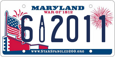 MD license plate 6AU2011
