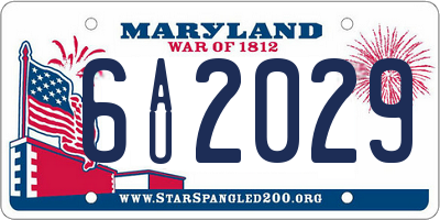 MD license plate 6AU2029